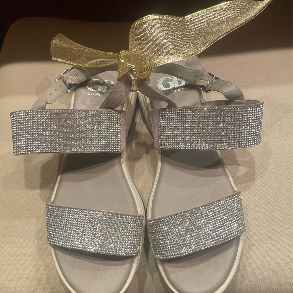 Gianni Bini Glittering Silver Sandals